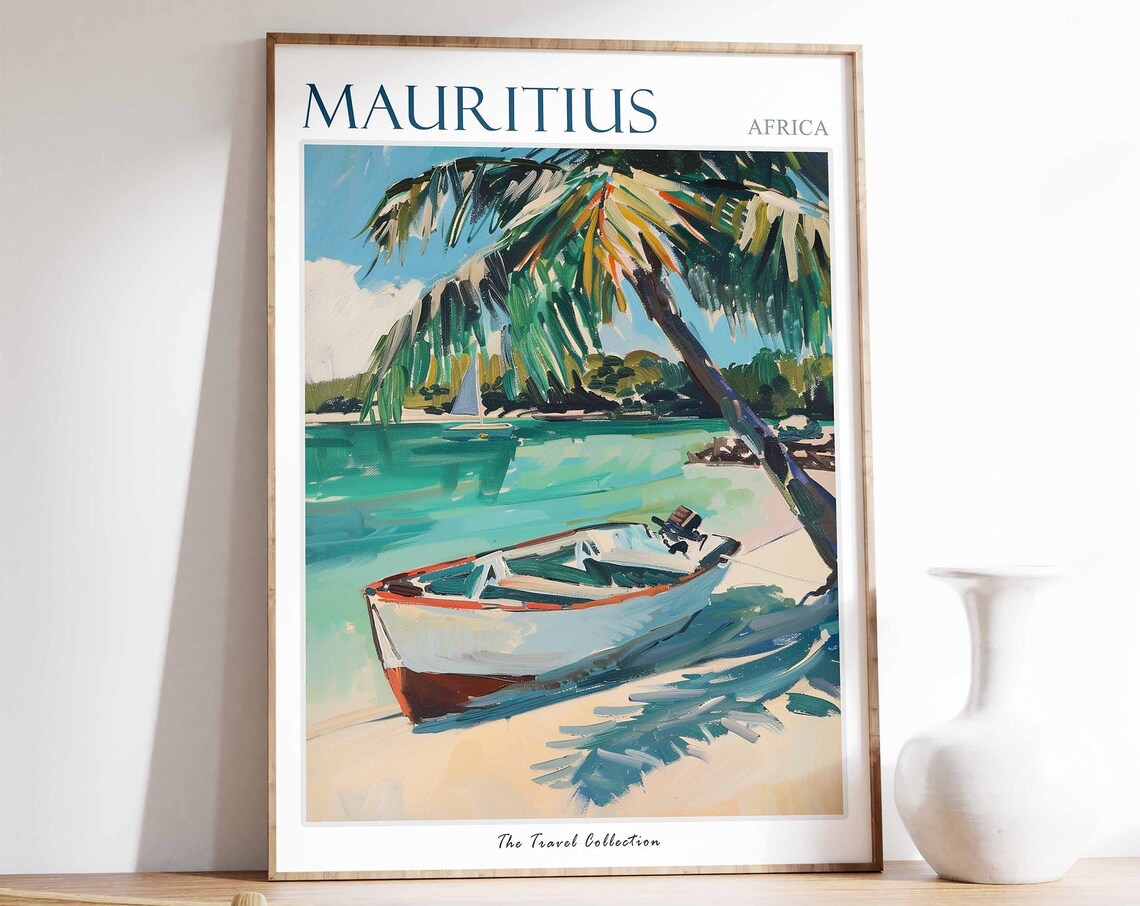 Mauritius Tropical Botanical Travel Poster