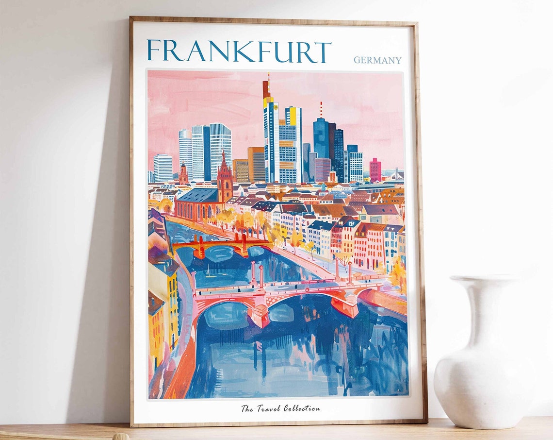Frankfurt Poster Frankfurt Travel Print German Travel Poster German City Art City Print Frankfurt Gift Travel Poster Travel Wall Art