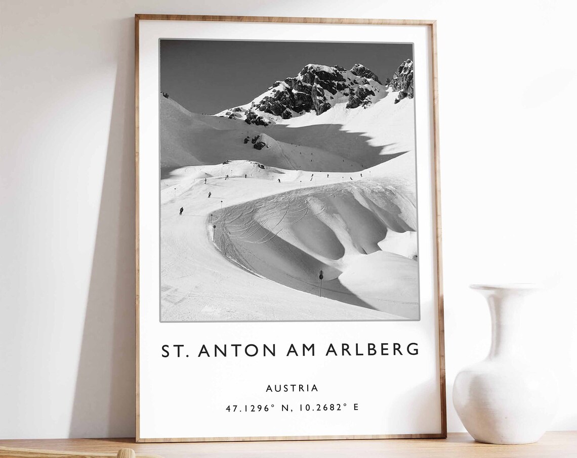 St Anton Am Arlberg Austria Snowy Mountain Ski Slopes Photo Poster