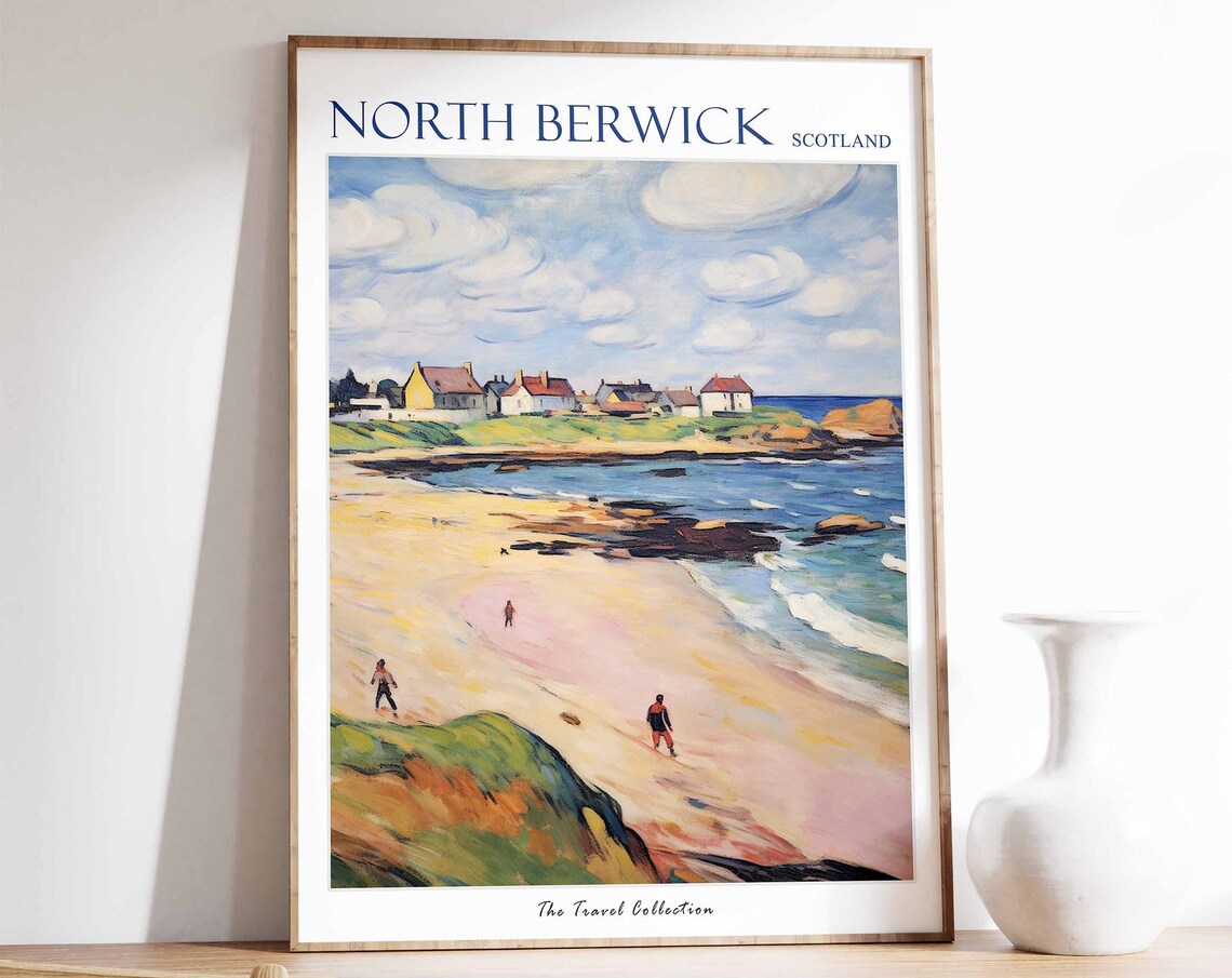 North Berwick Travel Poster, Scottish Coastal Decor
