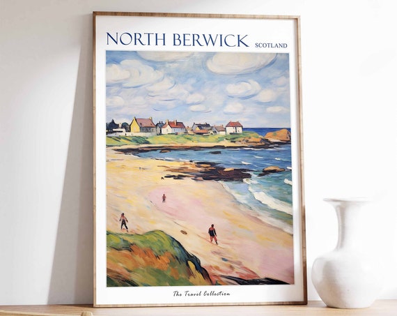 North Berwick Travel Poster, Scottish Coastal Decor