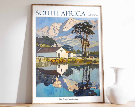 South Africa Poster South Africa Travel Print African Decor Tropical Decor Botanical Art African Gift South African Gift