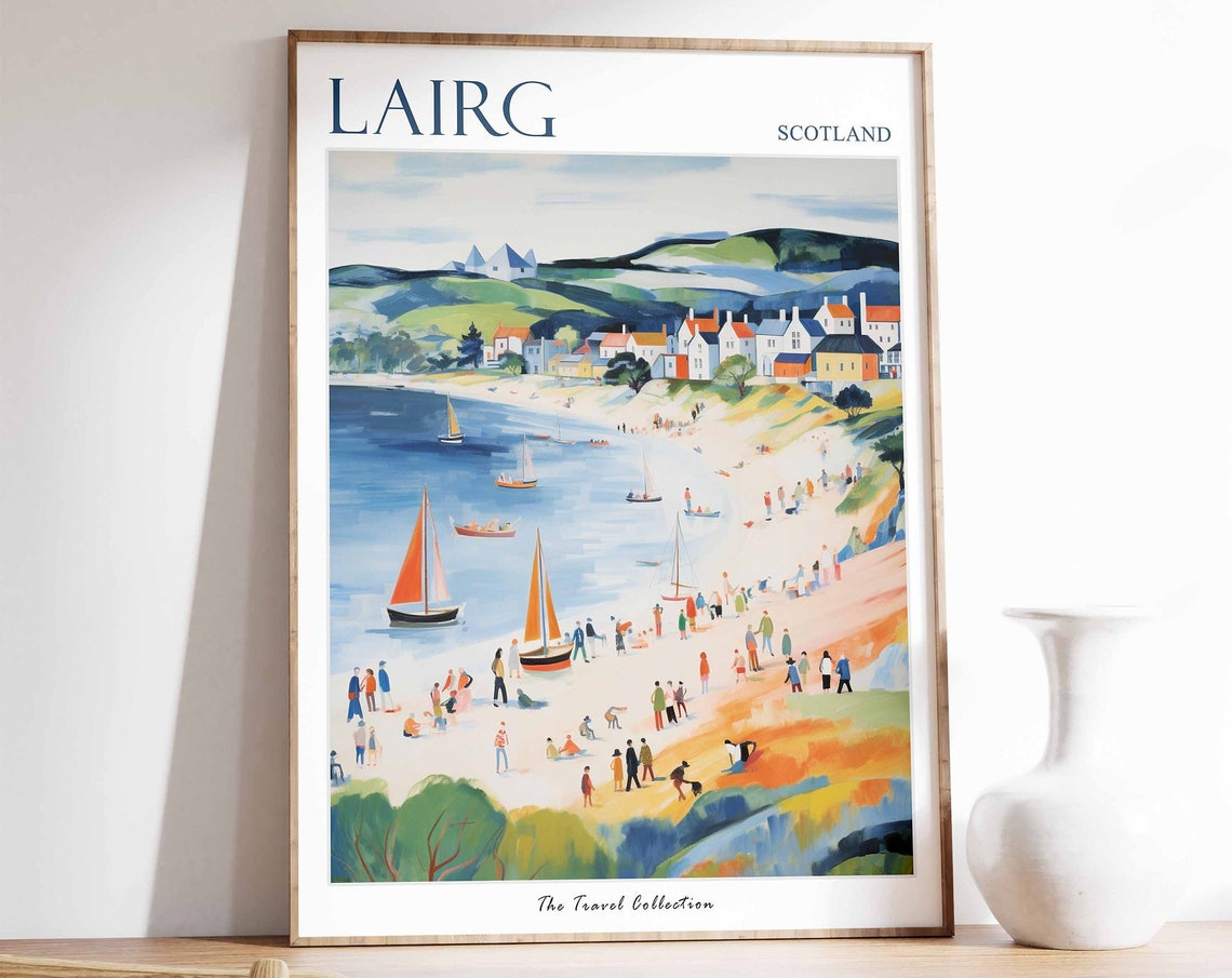 Lairg Poster Lairg Travel Print Scotland Travel Poster Scottish Decor Tropical Decor Sea Print Lairg Gift Lairg Travel Poster