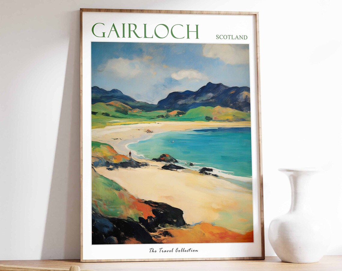 Gairloch Travel Poster, Scottish Coastal Art Print