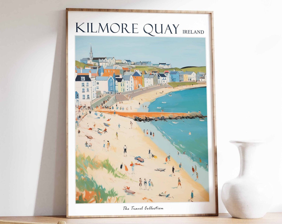 Kilmore Quay Poster Kilmore Quay Travel Print Ireland Travel Poster Irish Decor Tropical Decor Sea Print Kilmore Quay Travel Poster