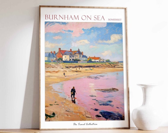 Burnham On Sea Travel Poster, Somerset Coast Print