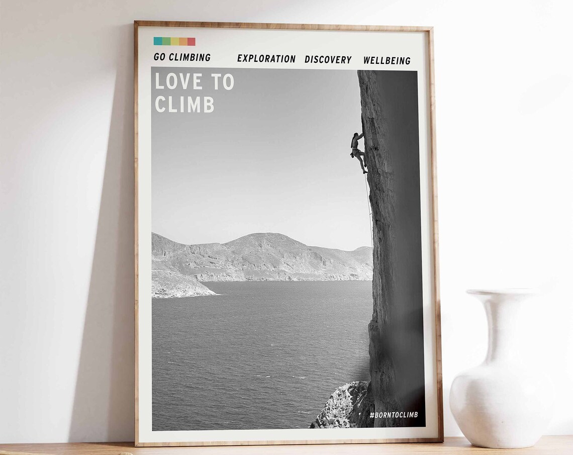 Climbing Adventure Wall Art Print, For Climbers
