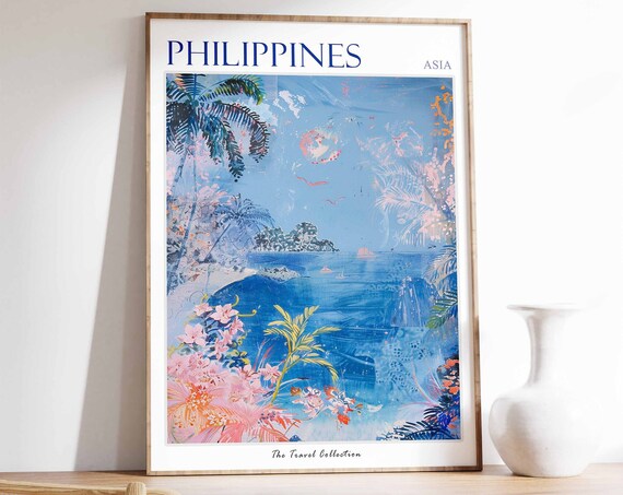 Philippines Poster Philippinestravel Print Filipino Decor Tropical Wall Art Botanical Print Asian Art Philippines Gift Filipino Art