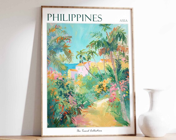 Philippines Poster Philippinestravel Print Filipino Decor Tropical Wall Art Botanical Print Asian Art Philippines Gift Filipino Art