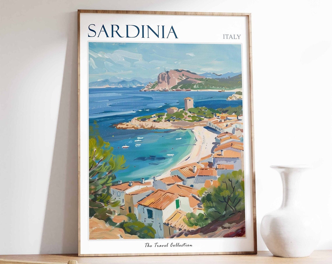 Sardinia Poster Sardinia Travel Print Italian Travel Poster Sardinia Gift Italy Travel Art Italian Gift Sardinia Travel Poster