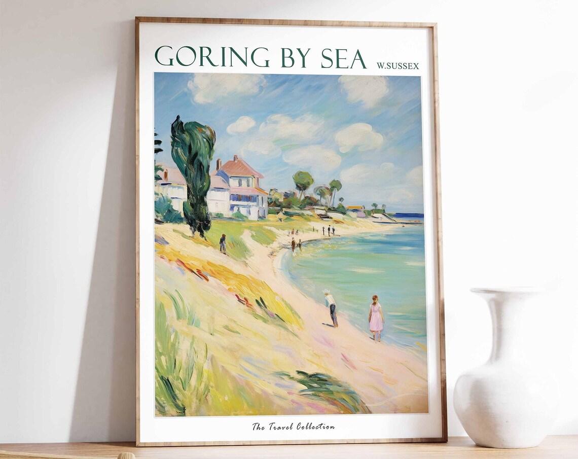Goring By Sea West Sussex Seafront Houses Quiet Beach Walk Poster