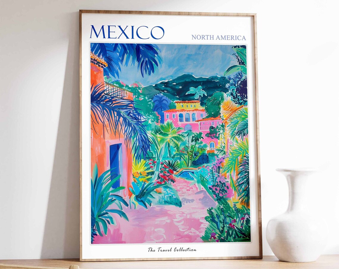 Mexico Tropical Botanical Travel Poster
