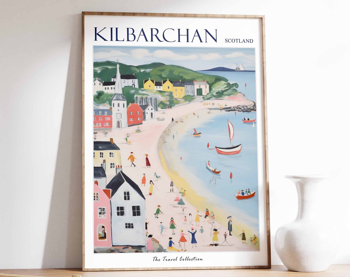 Kilbarchan Poster Kilbarchan Travel Print Scotland Travel Poster Scottish Decor Tropical Decor Sea Print Kilbarchan Travel Poster