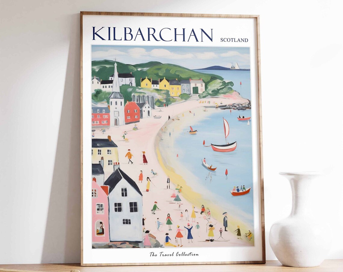 Kilbarchan Scotland Seaside Village Beach and Sailboat Fun Poster