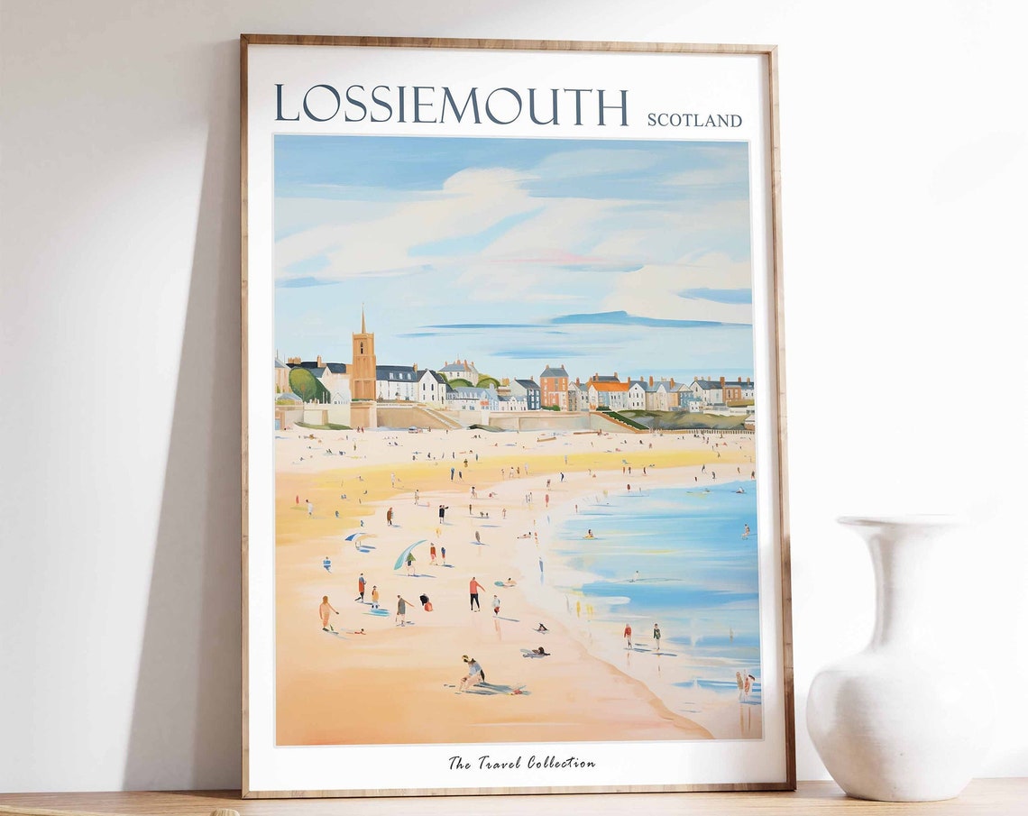Lossiemouth Poster Lossiemouth Travel Print Scotland Travel Poster Scottish Decor Tropical Decor Sea Print Lossiemouth Travel Poster