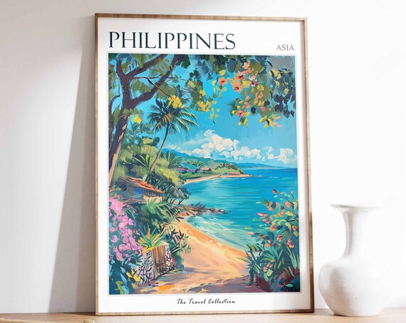 Philippines Poster Philippinestravel Print Filipino Decor Tropical Wall Art Botanical Print Asian Art Philippines Gift Filipino Art