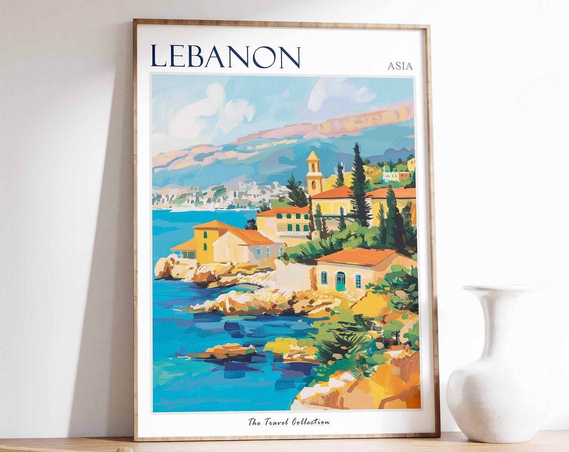 Lebanon Travel Poster Lebanon Travel Print Lebanese Decor Islamic Travel Poster Lebanese Art Lebanese Gift Lebanon Travel Art