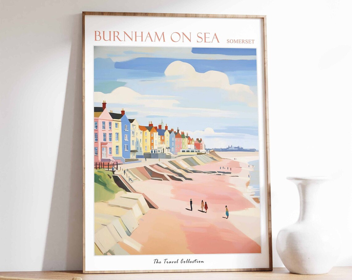 Burnham On Sea Travel Poster, Somerset Beach Art