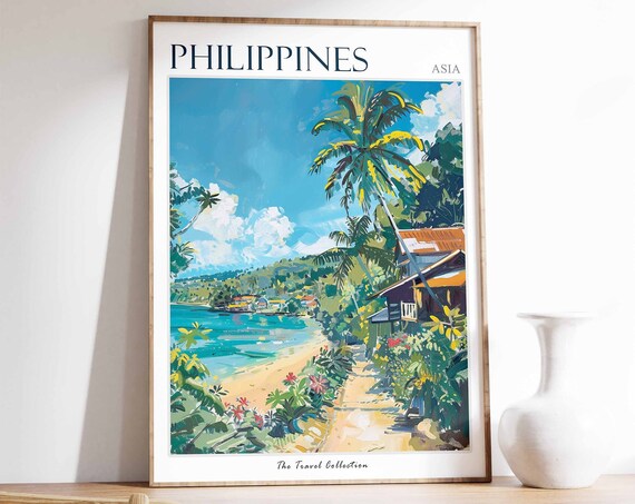Philippines Poster Philippinestravel Print Filipino Decor Tropical Wall Art Botanical Print Asian Art Philippines Gift Filipino Art
