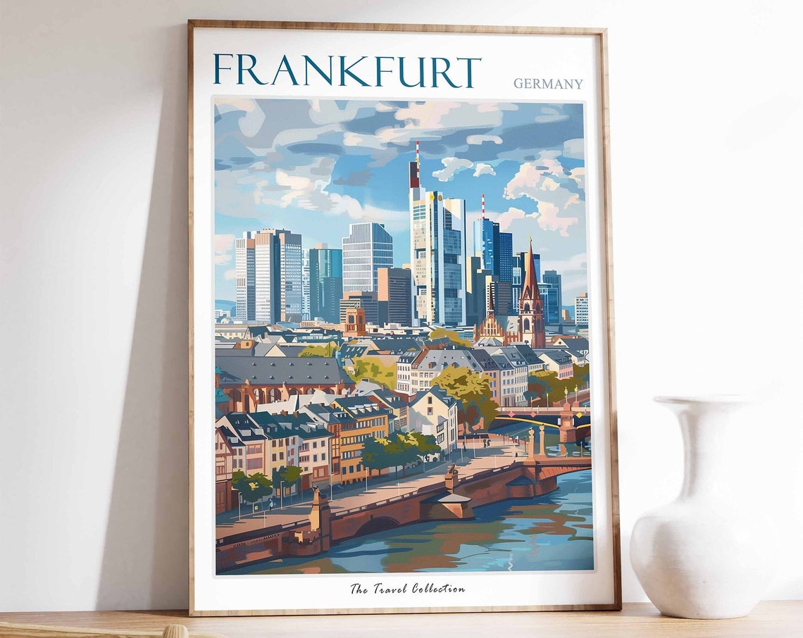 Frankfurt Poster Frankfurt Travel Print German Travel Poster German City Art City Print Frankfurt Gift Travel Poster Travel Wall Art
