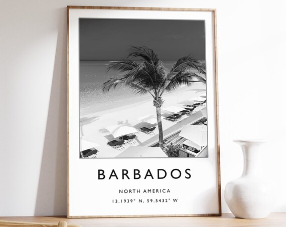 Barbados Travel Print Barbados Travel Poster Caribbean Travel Gift Caribbean Decor Tropical Art Travel Decor Photographic Print