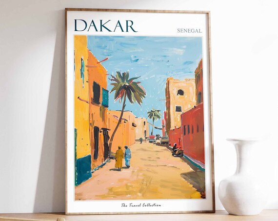 Dakar Poster Dakar Travel Print Senegal Travel Poster African Decor Senegalese Art African Gift Dakar Gift Africa Travel Poster