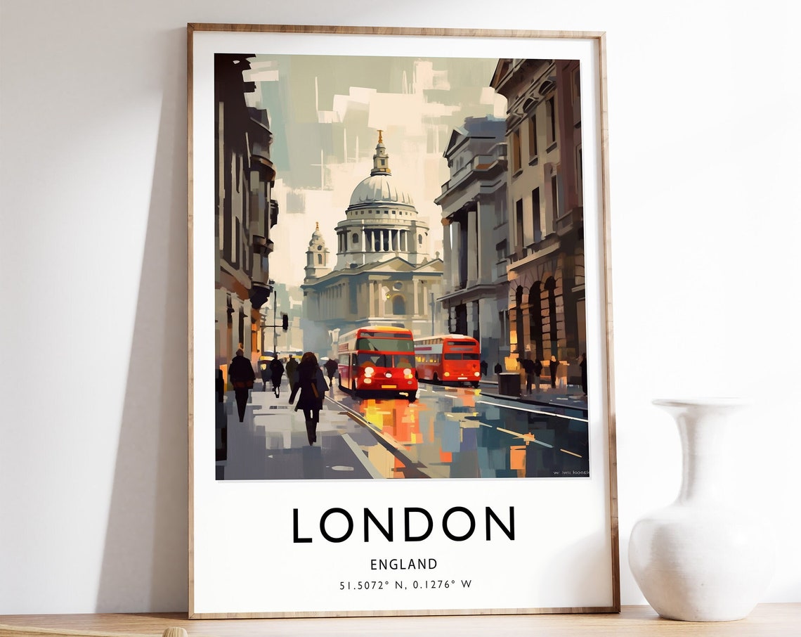 London Travel Print London Travel Poster English Travel Print Travel Art Travel Poster Colourful Travel Print Travel Gift