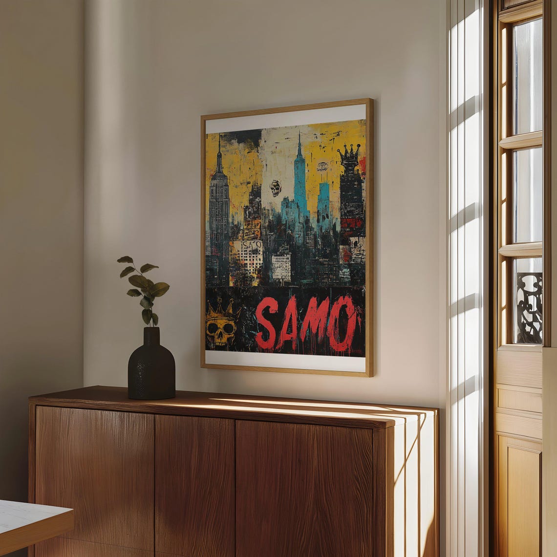 SAMO Graffiti Tag Over Gritty New York Skyline Scene Art Poster - Image 4