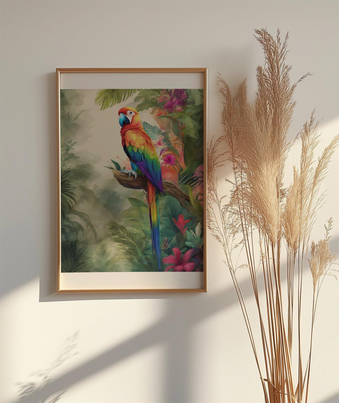 Scarlet Macaw Poster Tropical Parrot Jungle Watercolor Bird Art - Image 2