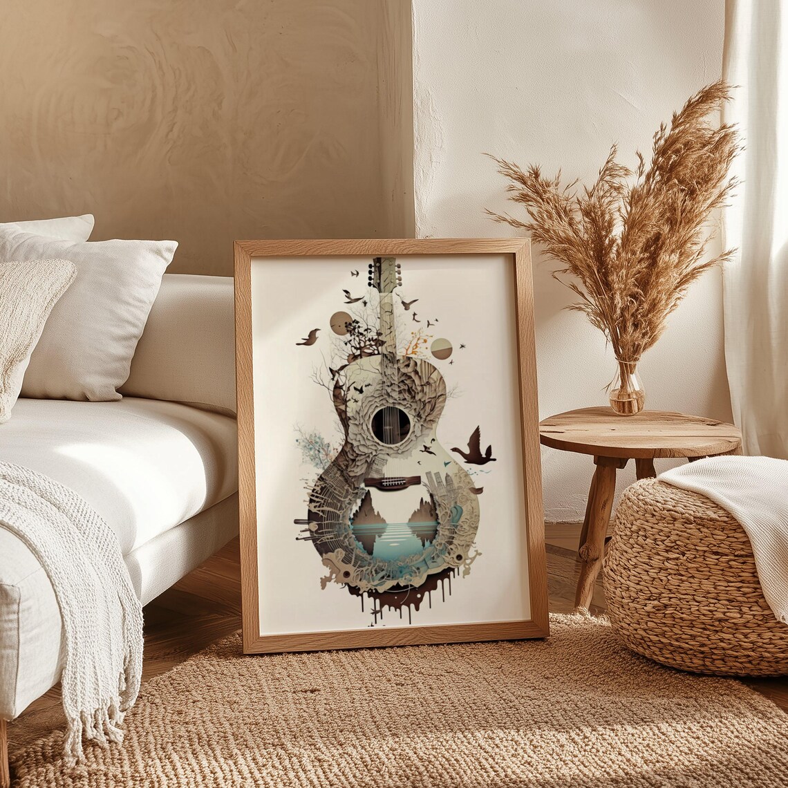 Acoustic Guitar Filled With a Dreamy Nature and City Dreamscape Poster - Image 5