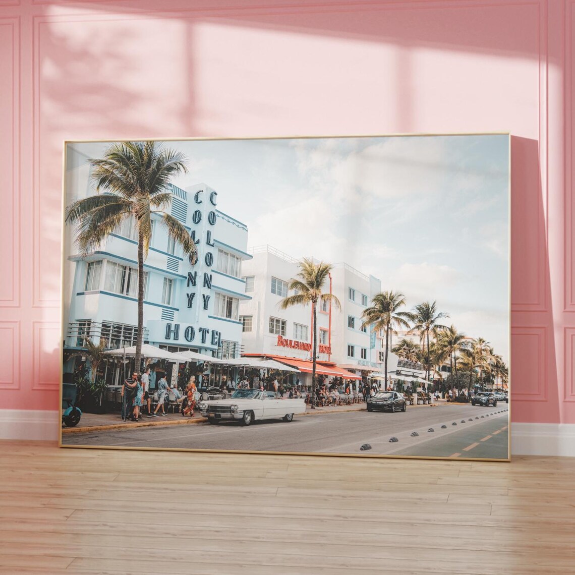 Miami Ocean Drive Colony Hotel Art Deco Street Photography Poster