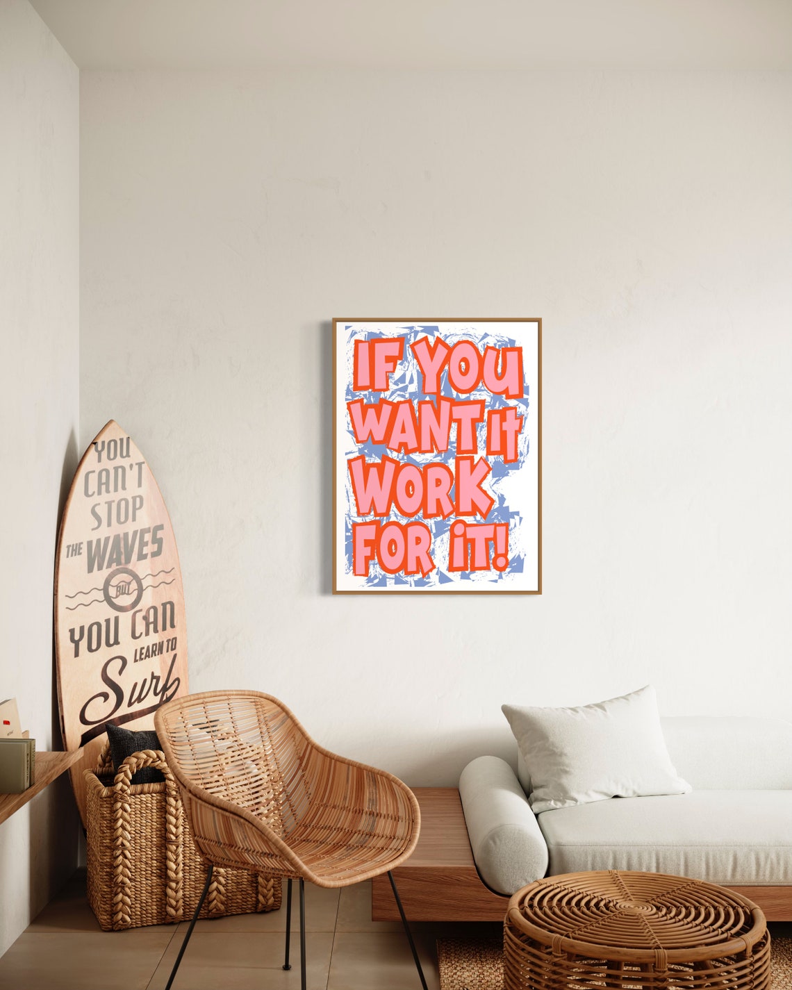 If You Want It Work for It Bold Motivational Gym Quote Art Poster - Image 3