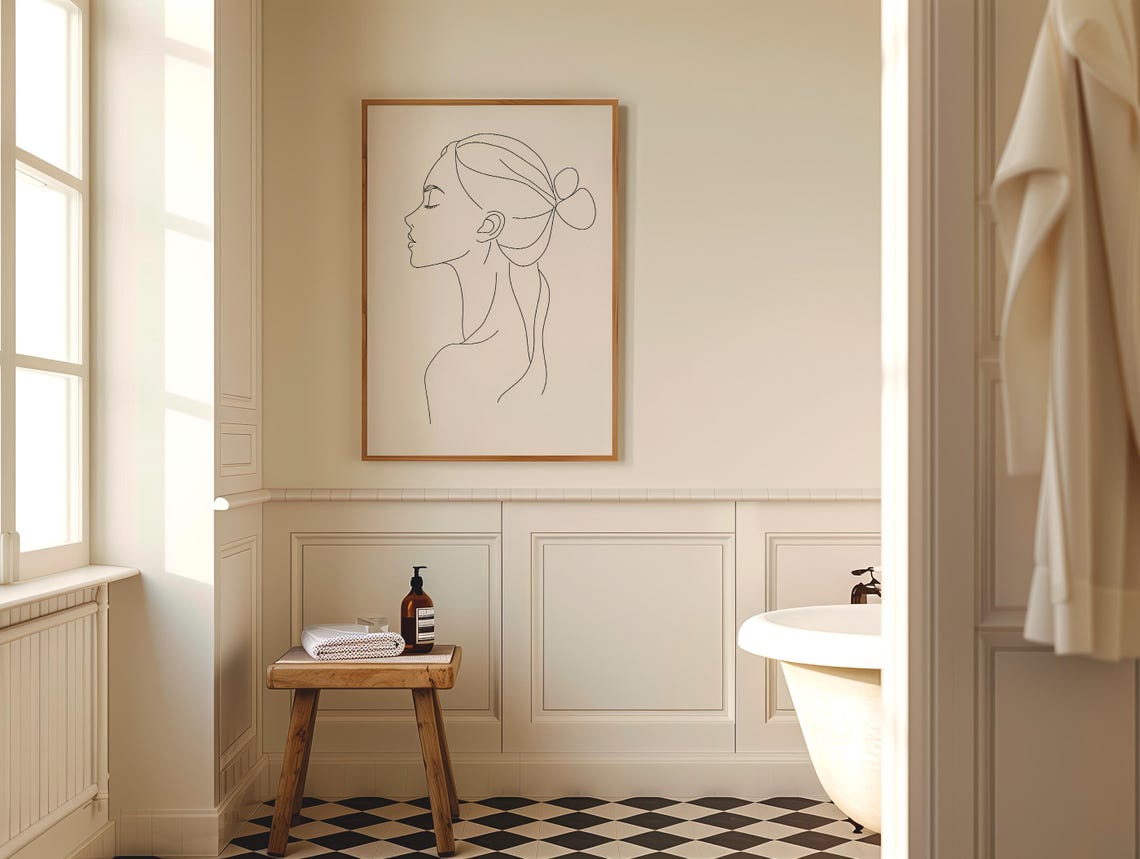 Refined Minimalist Line Art Woman Profile Elegant Modern Poster - Image 5
