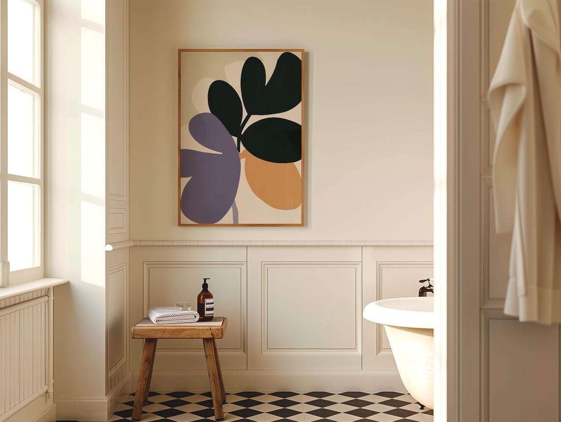 Airy Abstract Pastel Botanical Colorful Organic Shapes Poster - Image 4