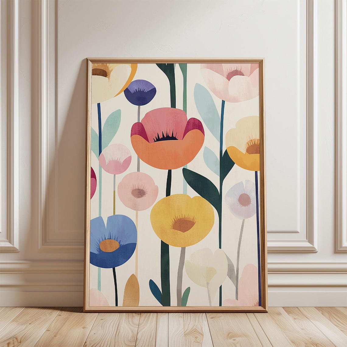 Cheerful Colorful Abstract Flower Market Modern Floral Poster - Image 5