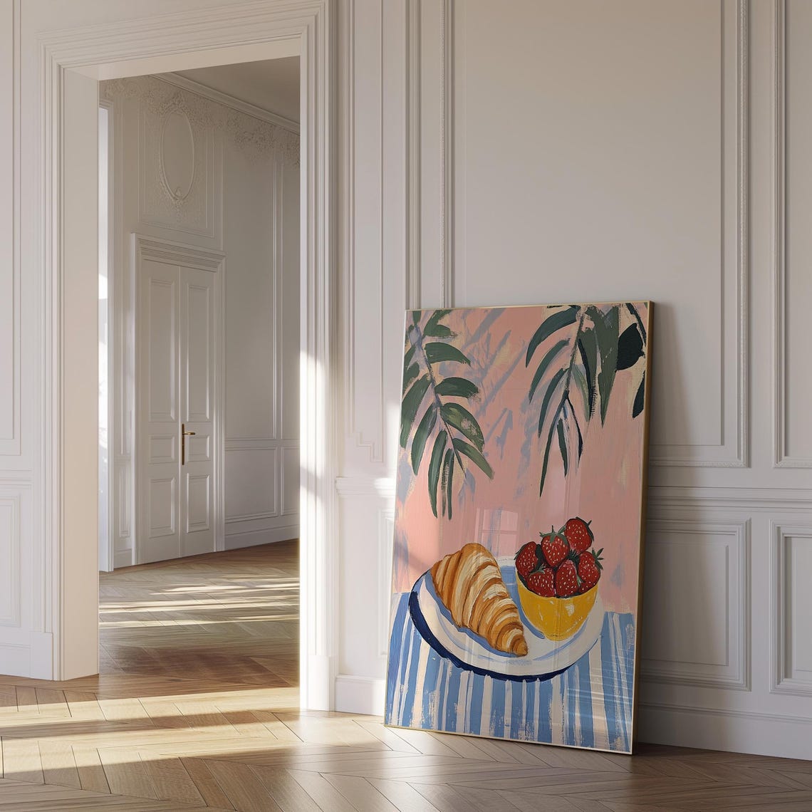 Croissant and Strawberries Breakfast Still Life Kitchen Poster - Image 4