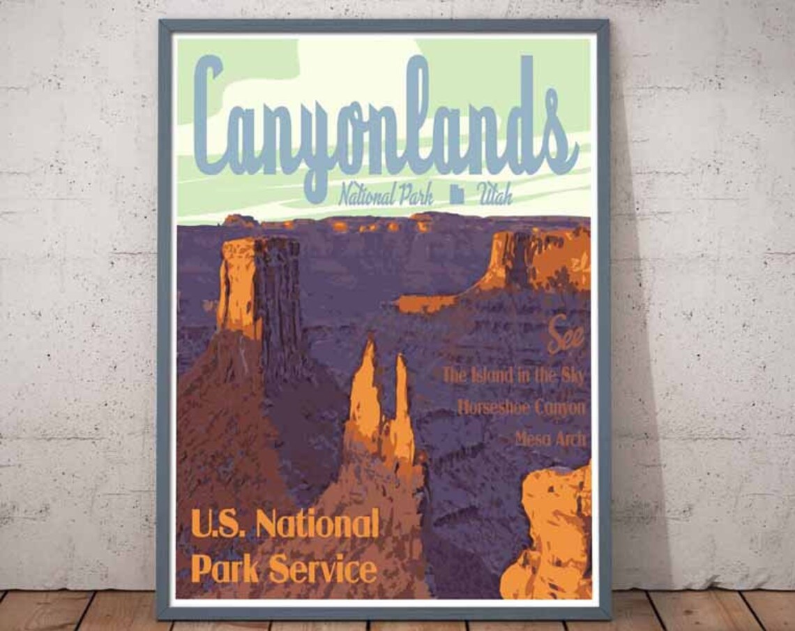 Canyonlands National Park Utah Vintage Travel Poster