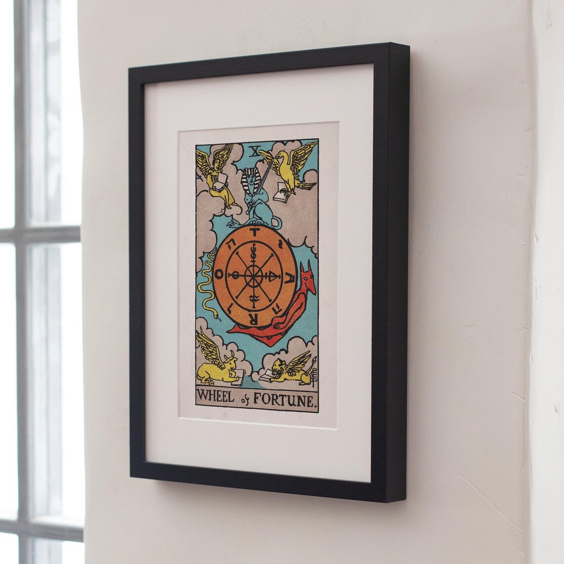 Rider Waite Wheel Of Fortune Tarot Card Vintage Tarot Art Print - Image 4