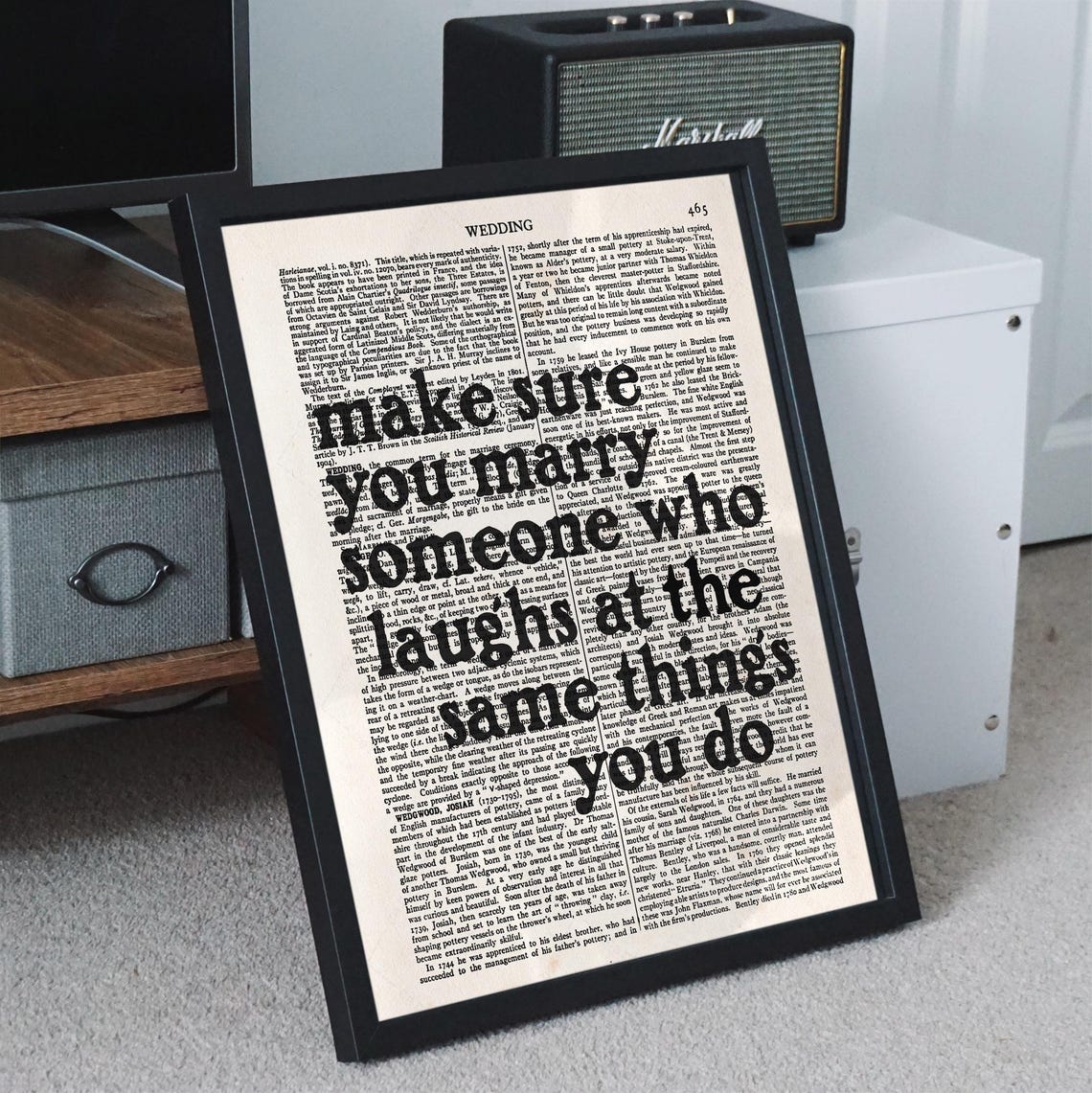 Make Sure You Marry Someone Who Laughs at the Same Things Quote Print - Image 4