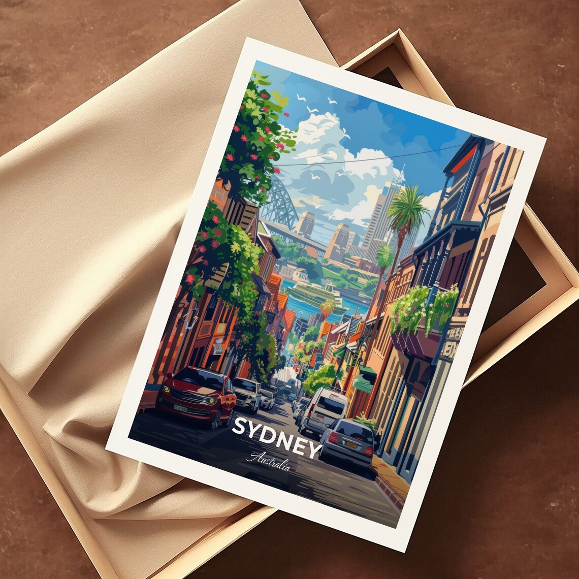 Sydney The Rocks Historic Street Harbour Bridge View Travel Art Poster - Image 3