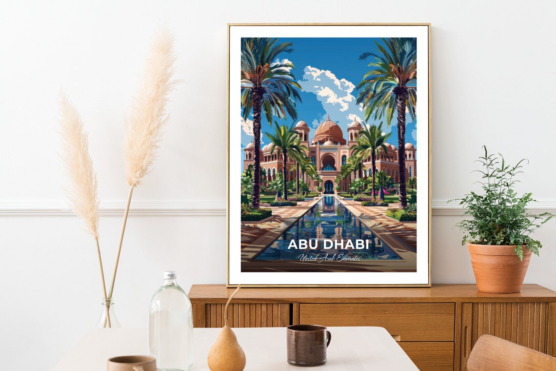 Abu Dhabi UAE Emirates Palace Domed Resort Reflecting Pool Poster - Image 2