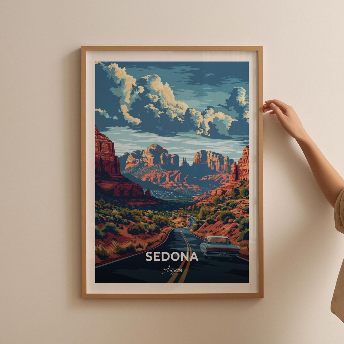Sedona Arizona Desert Road Red Rock Scenic Drive Travel Poster - Image 2