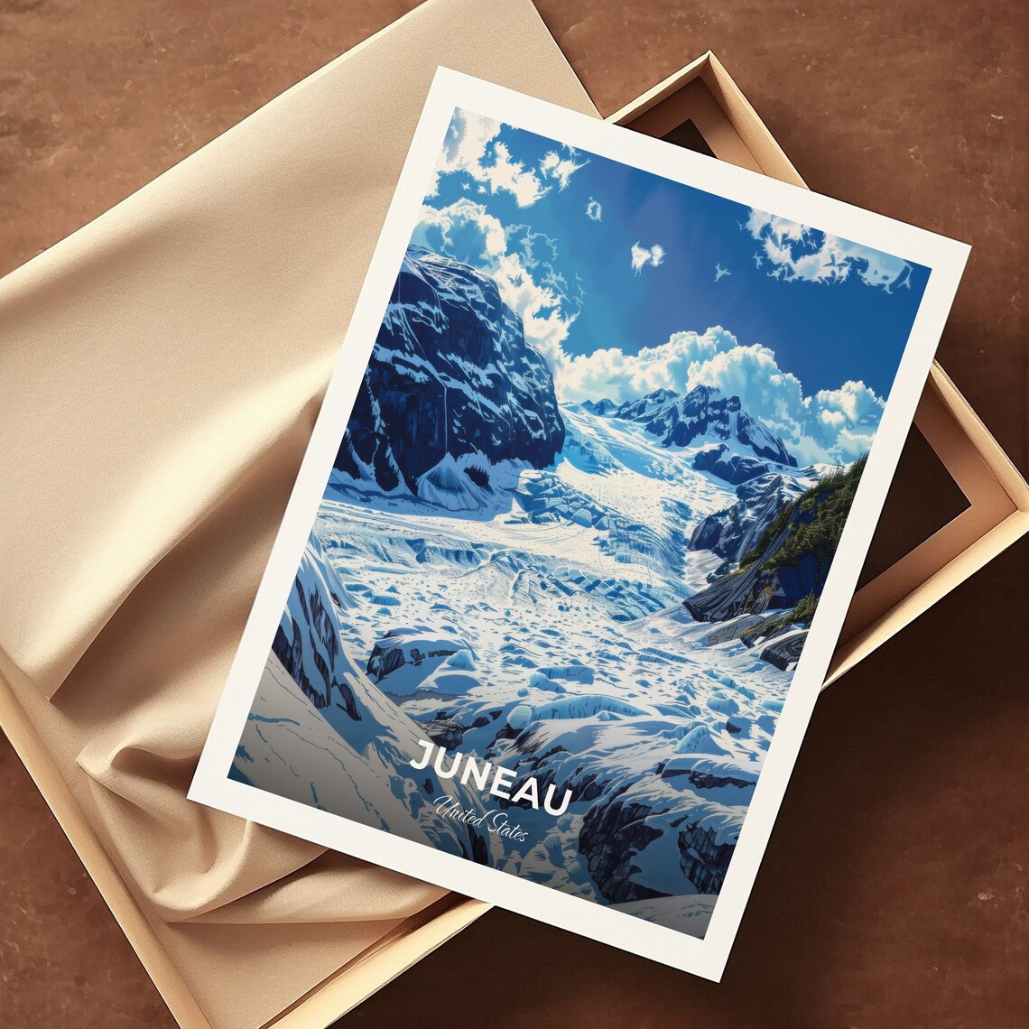 Juneau Mendenhall Glacier Alaska Ice Field United States Travel Poster - Image 3