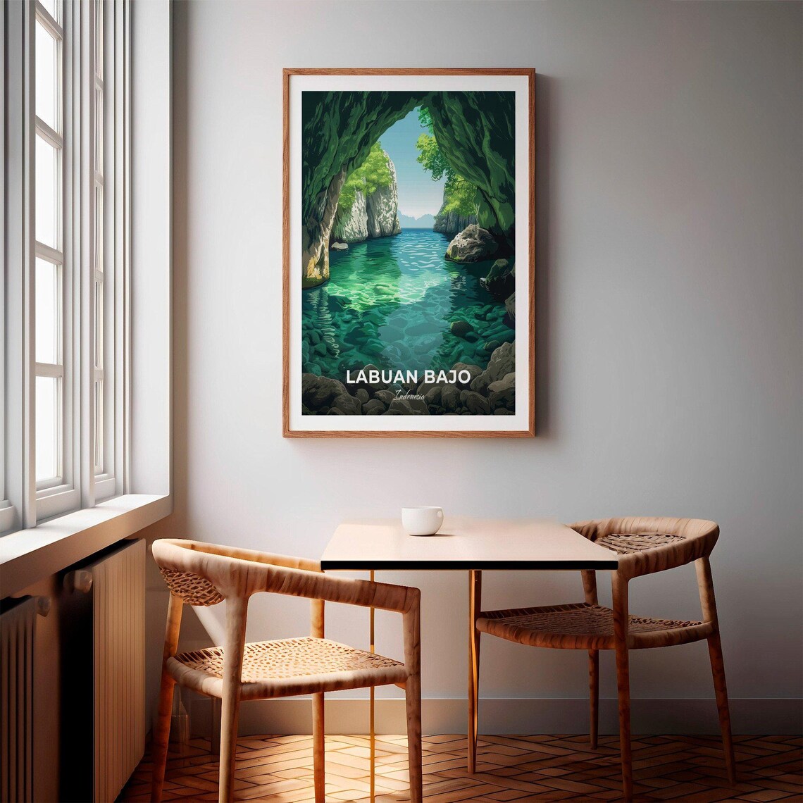 Labuan Bajo Indonesia Turquoise Cove Rock Arch Sea Travel Poster - Image 2
