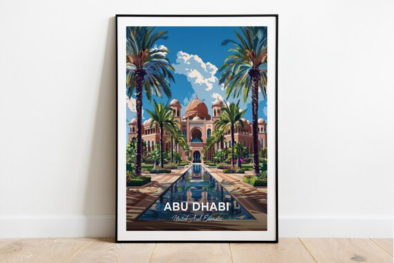 Abu Dhabi UAE Emirates Palace Domed Resort Reflecting Pool Poster