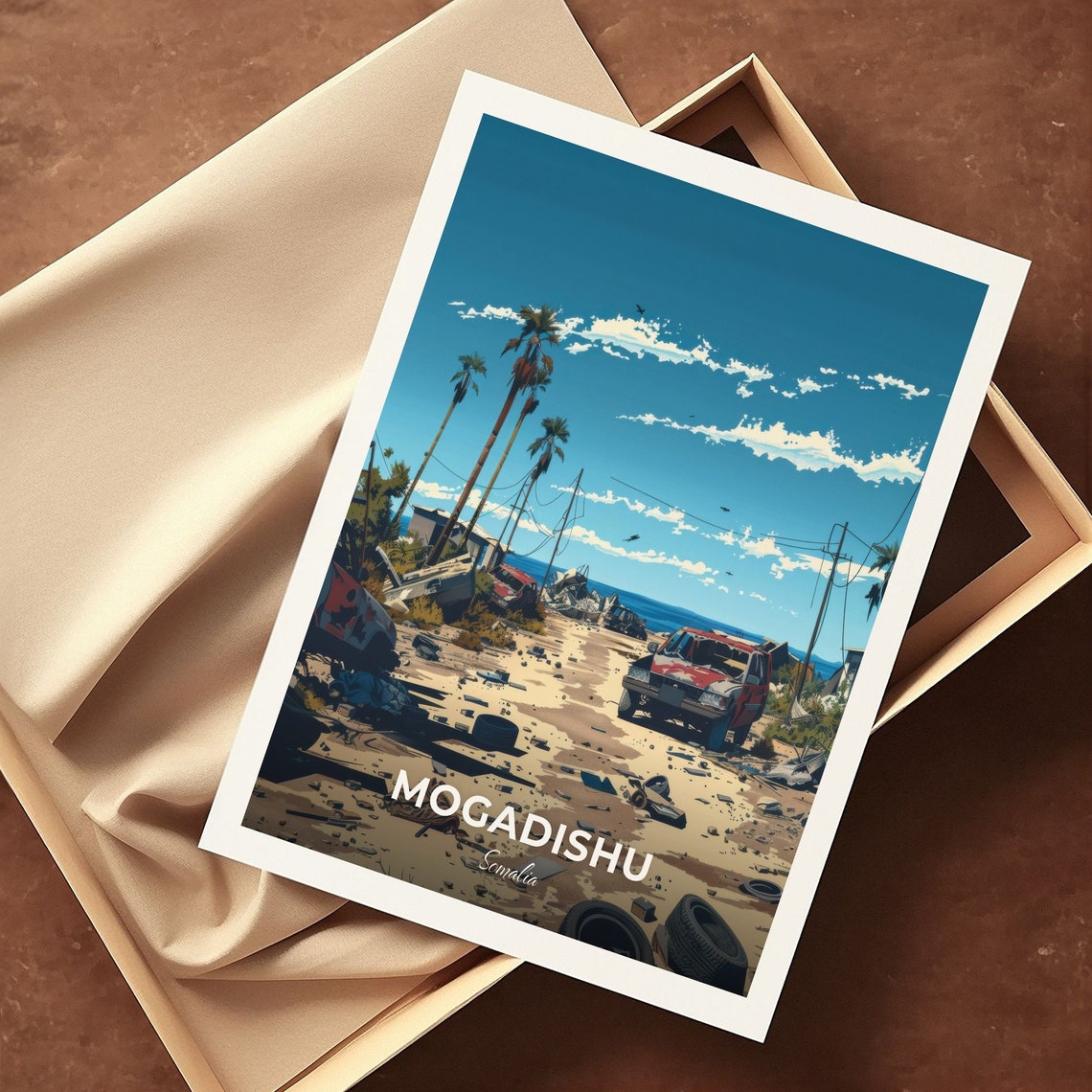 Mogadishu Somalia Black Hawk Down Crash Site Coastal Travel Poster - Image 3
