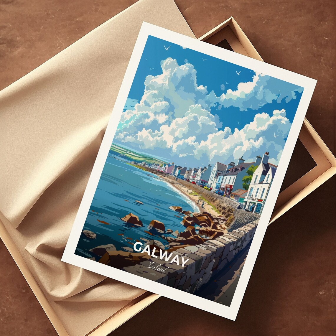 Galway Salthill Promenade Seafront Walk Coastal Travel Poster - Image 3