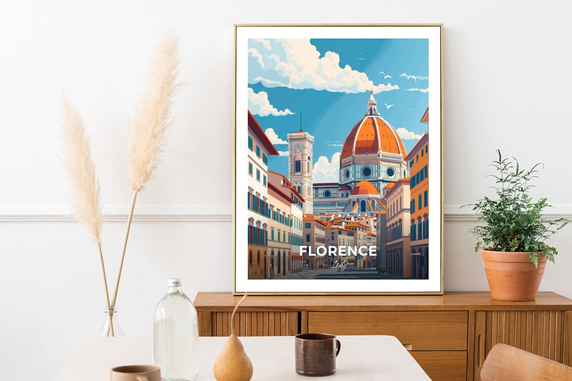 Florence Duomo Cathedral Terracotta Dome Skyline Travel Poster - Image 2