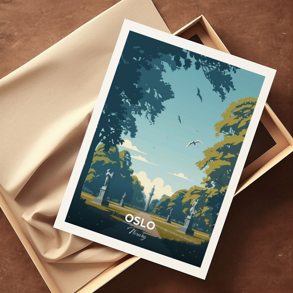 Oslo Norway Frogner Park Sculpture Avenue Statues Travel Poster - Image 3