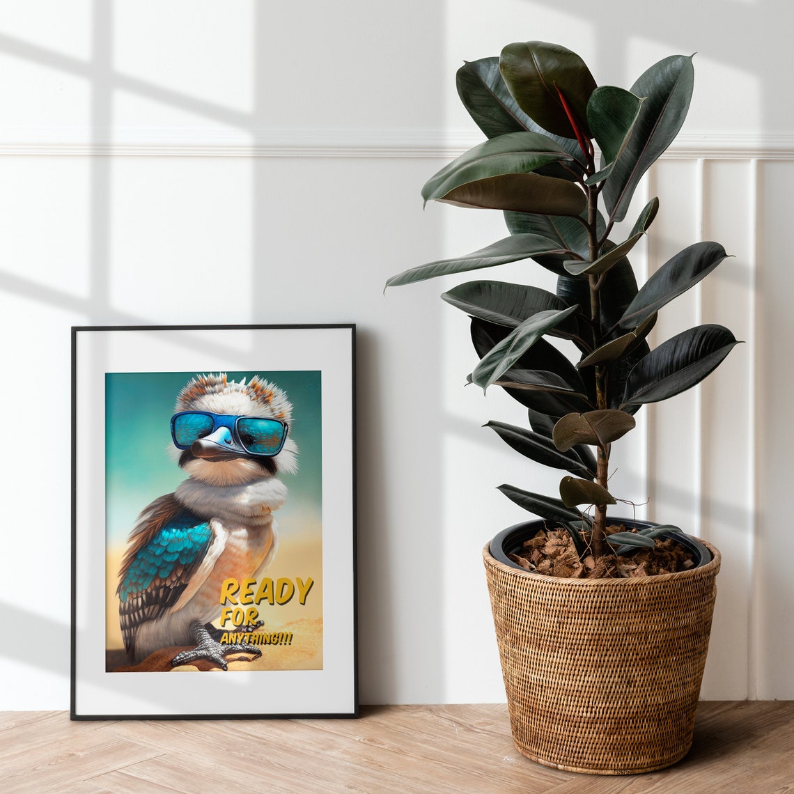 Kookaburra Ready for Anything Sunglasses Funny Bird Quote Poster - Image 3